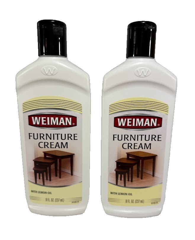 Weiman Furniture Cream With Lemon Oil Polish Wood Conditioner 8 oz New, Lot of 2