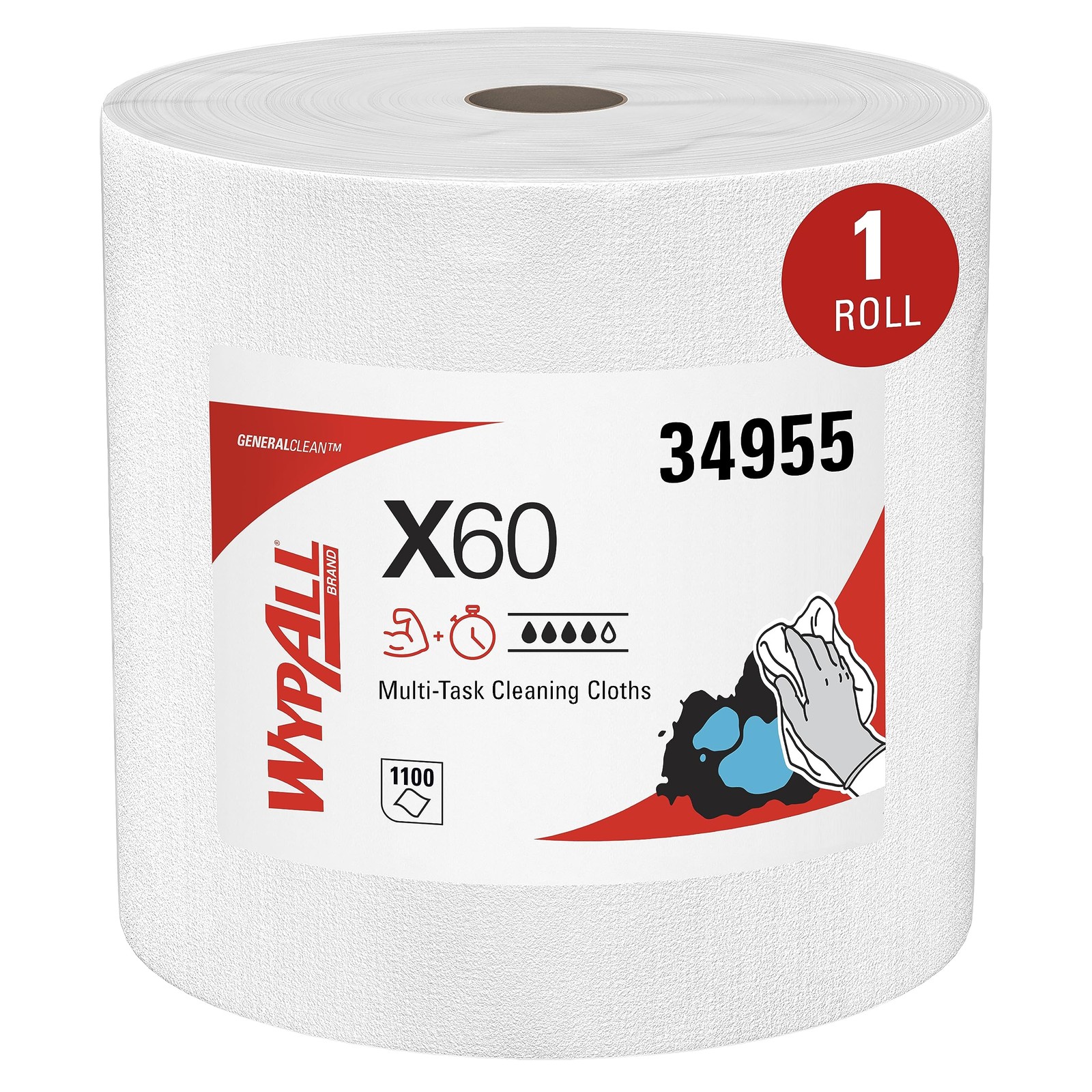 Wypall General Clean X60 Jumbo Roll Paper Towels 1100 Sheets Multi Task Cloths