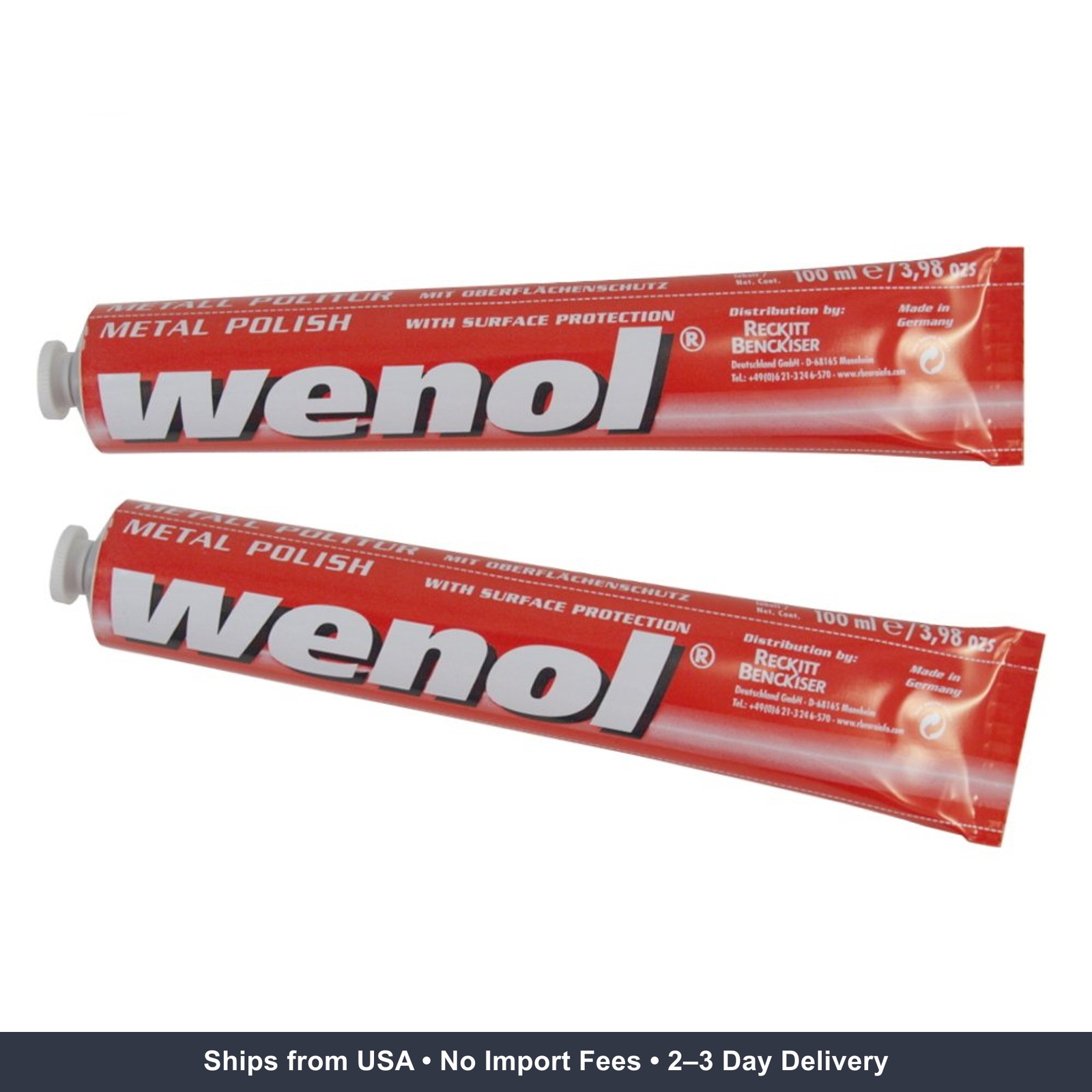 Wenol Metal Polish Shiner with Surface Protection, Set of 2