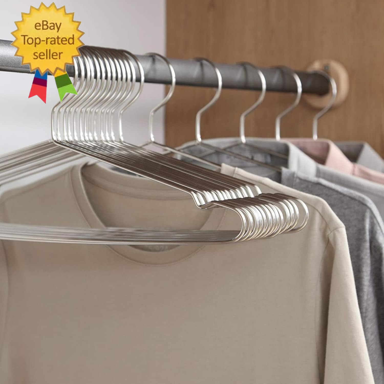 50 Pack Stainless Steel Strong Wire Metal Hangers Heavy Duty Clothes Hangers –