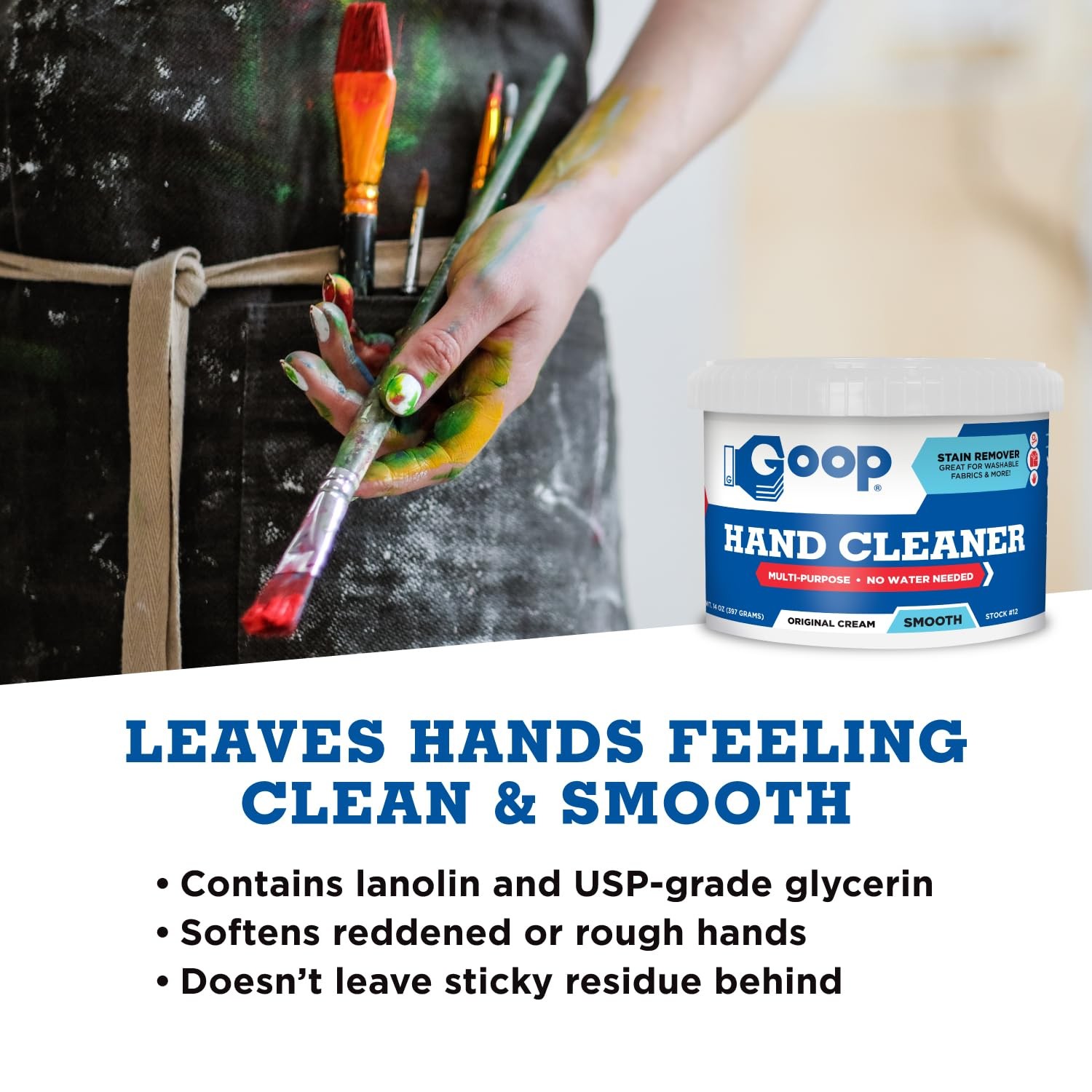Multi-Purpose Waterless Hand Cleaner & Stain Remover – 14 oz (Pack of 2)