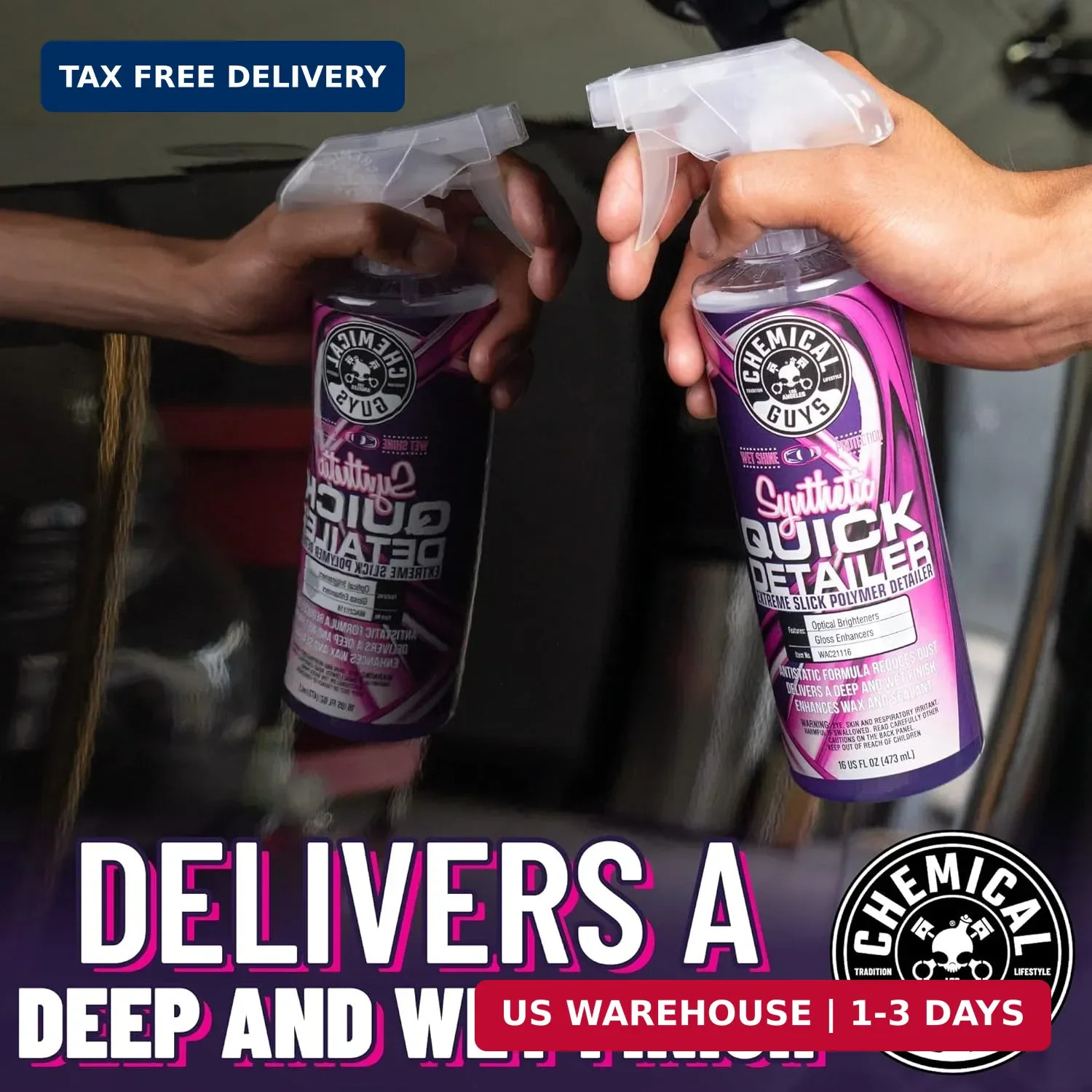 Chemical Guys Synthetic Quick Detailer – High Gloss Quick Detailer Spray, Safe f
