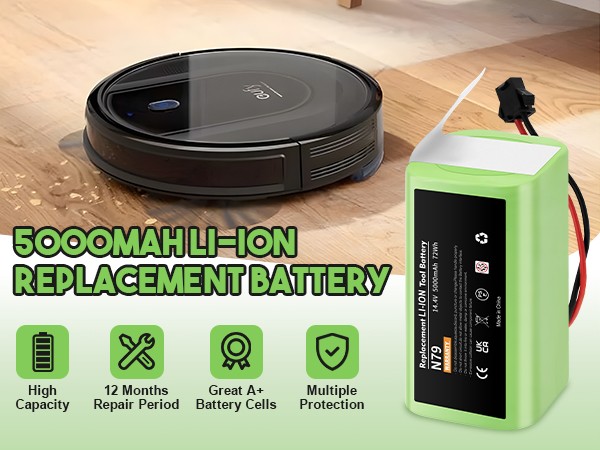 2/1PC14.4V 5.0Ah Battery for Eufy RoboVac 11S MAX Ecovacs Deebot N79S DN622