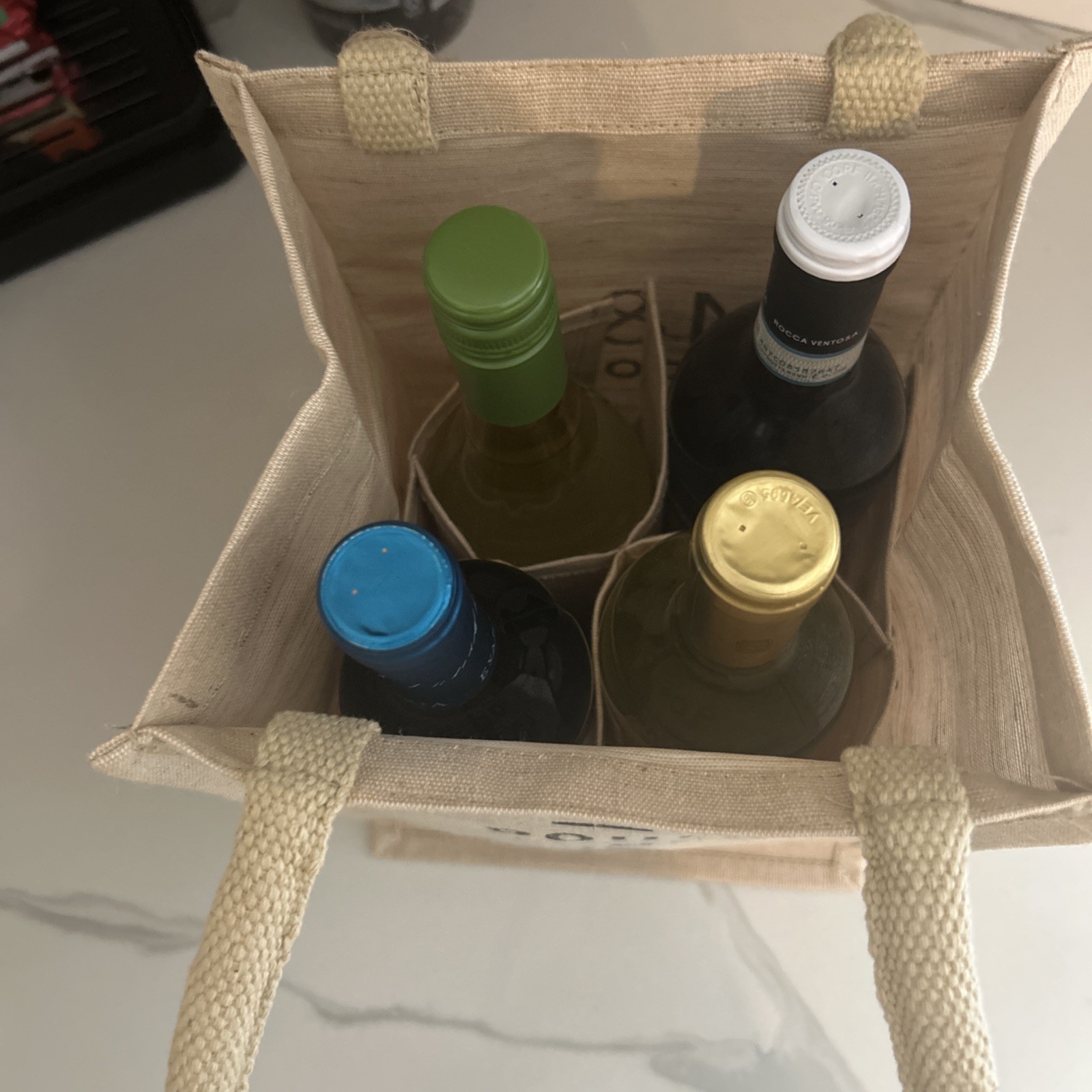 🇬🇧Marks Spencer Reusable Canvas Beverage Tote Brand New🇬🇧