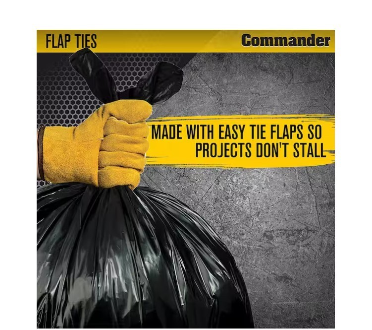 Black Heavy-Duty Trash Bags (Pack of 20) 3 mil for Home 33 in. x 45 in. 42 Gal.