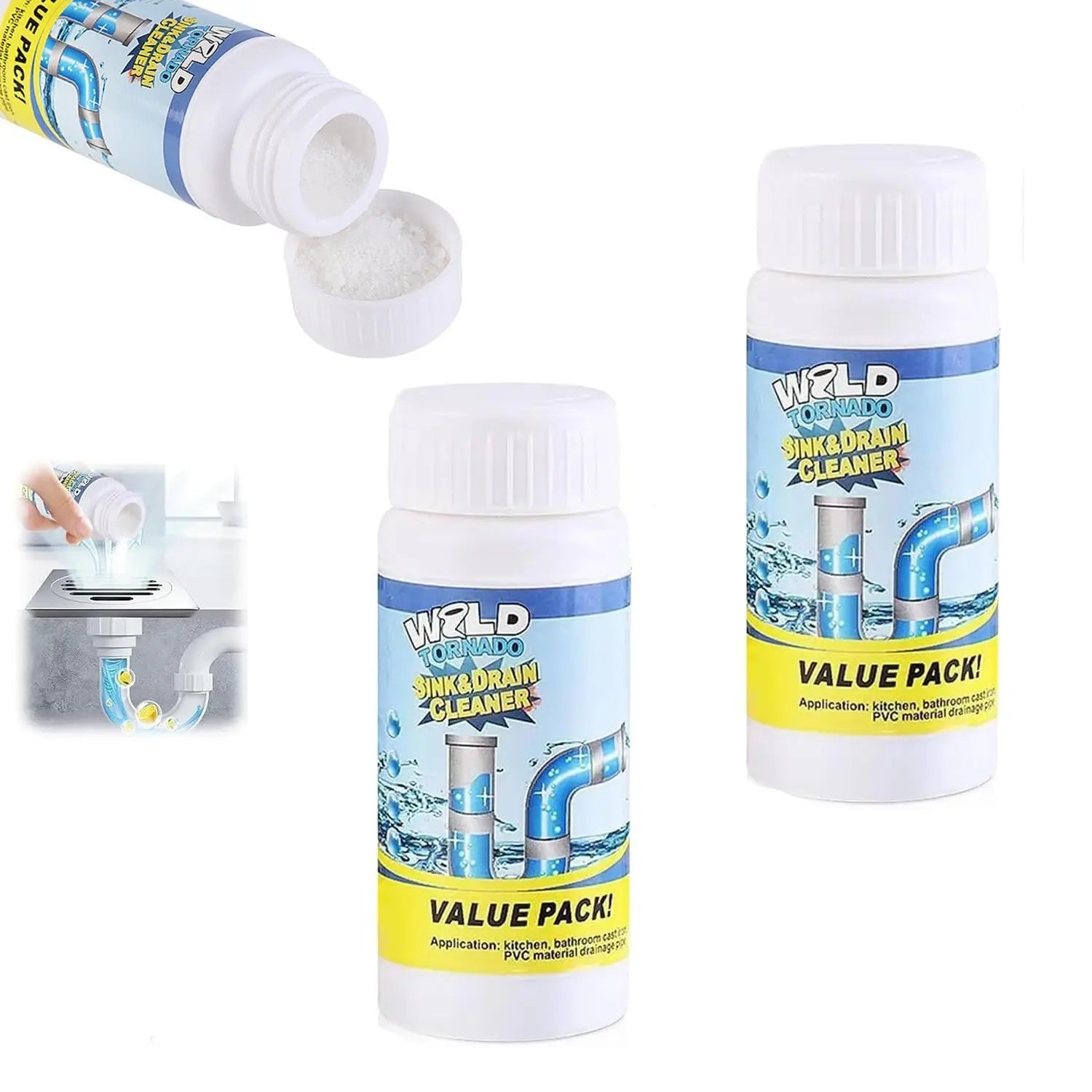 1/2/3/4 PCS Wild Sink and Drain Cleaner, Wild Tornado Sink And Drain Cleaner