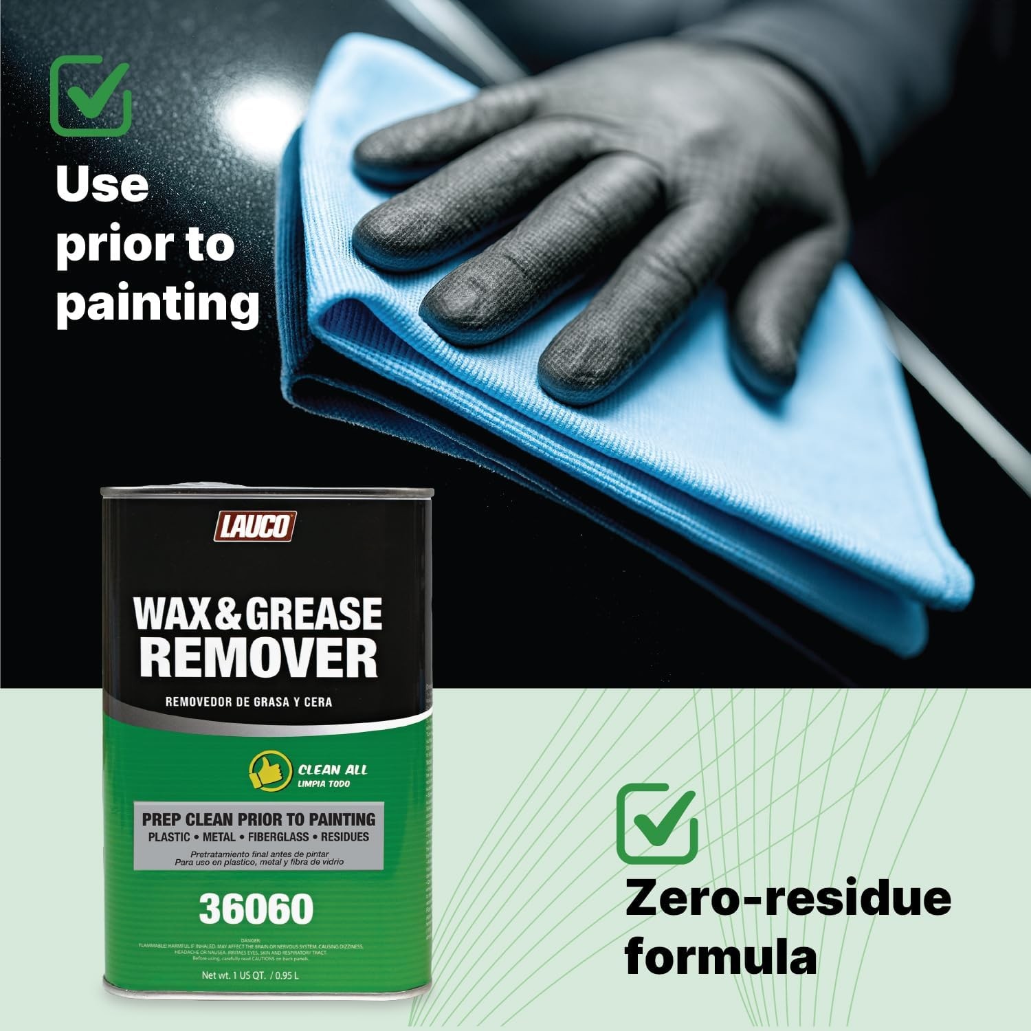 Wax and Grease Remover Multi-Surface Paint Prep Cleaner for Auto Body (36060),
