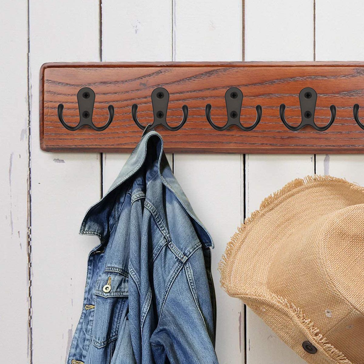 10/20pcs Hanging Metal Double Hook Clothes Hat Coat Robe Wall Door Hangers Hooks
