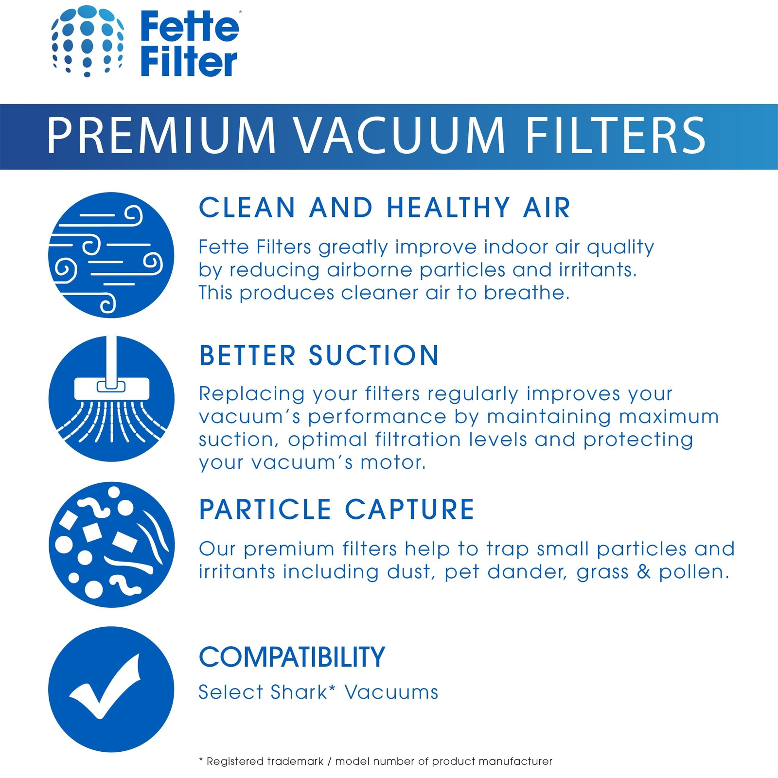 AZ3000 Vacuum Filter Kit and Odor Kit Compatible with Shark Stratos Upright Vac.