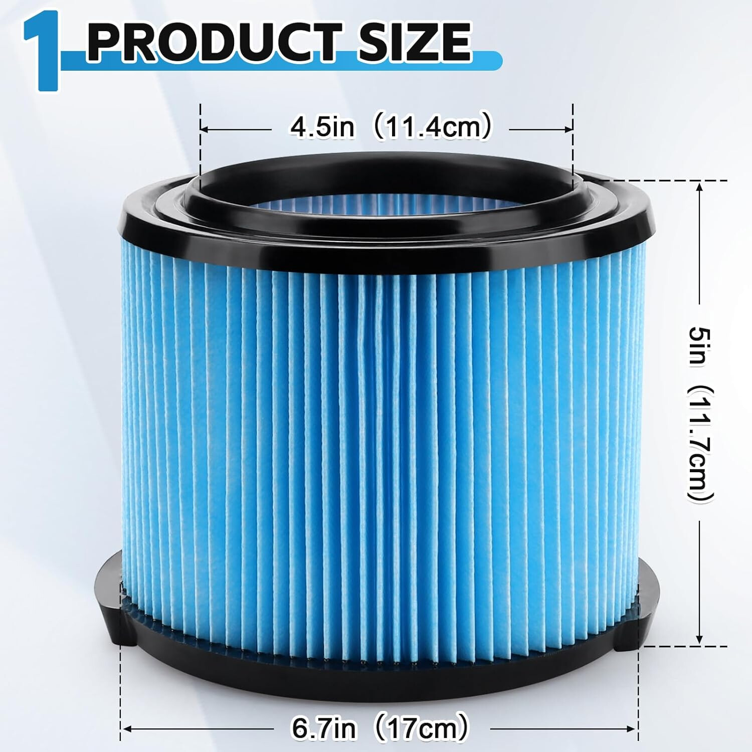 2 Pack VF3500 Filter For Ridgid 3-4.5 Gallon Wet/Dry Vacuums