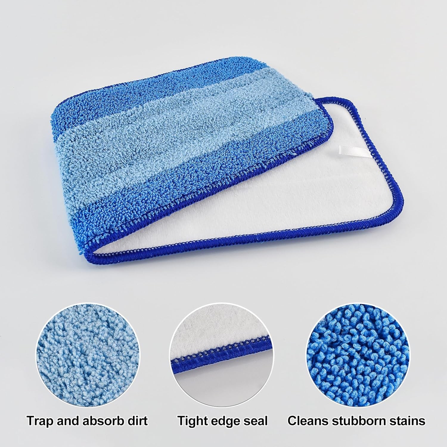 Microfiber Mop Replacement Pads, 18 Inch, 3 Pack for Cleaning