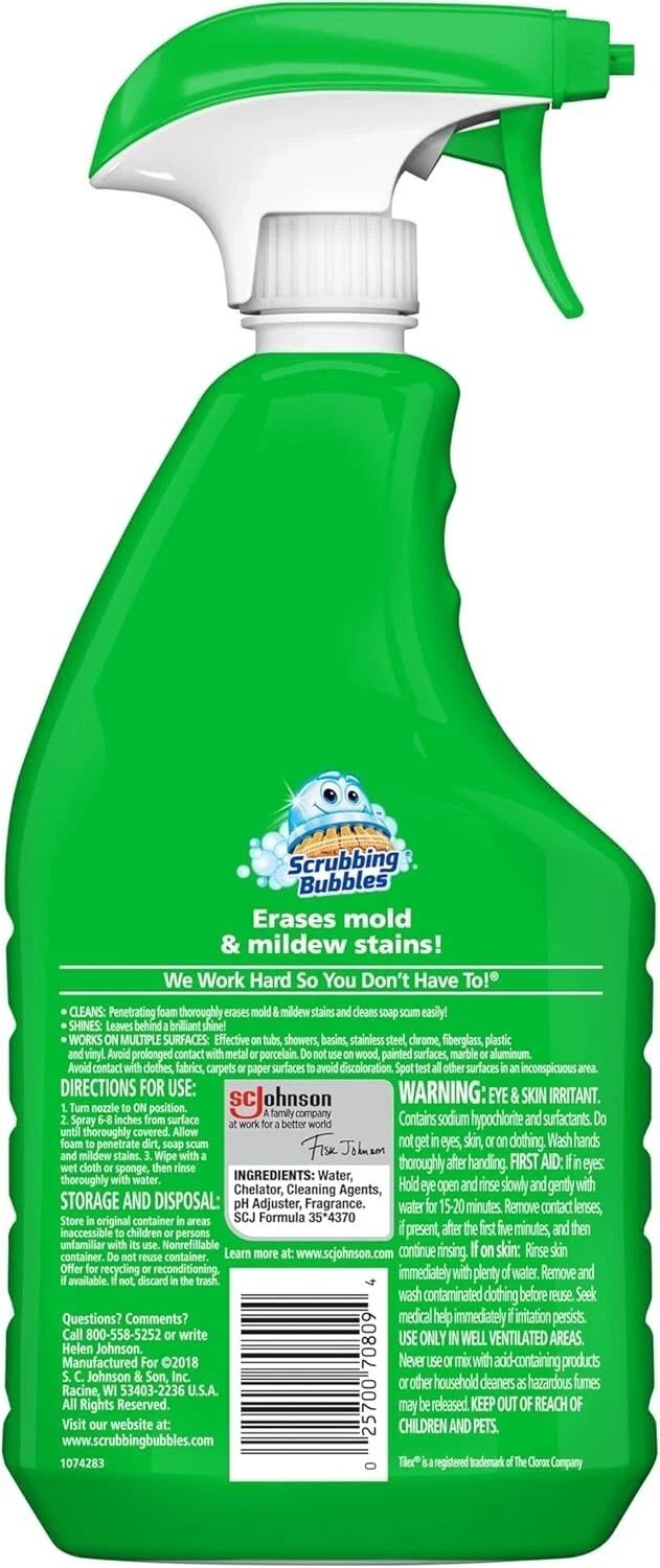 Scrubbing Bubbles Foaming Bleach Bathroom Cleaner, 32oz Spray – (Pack of 2)