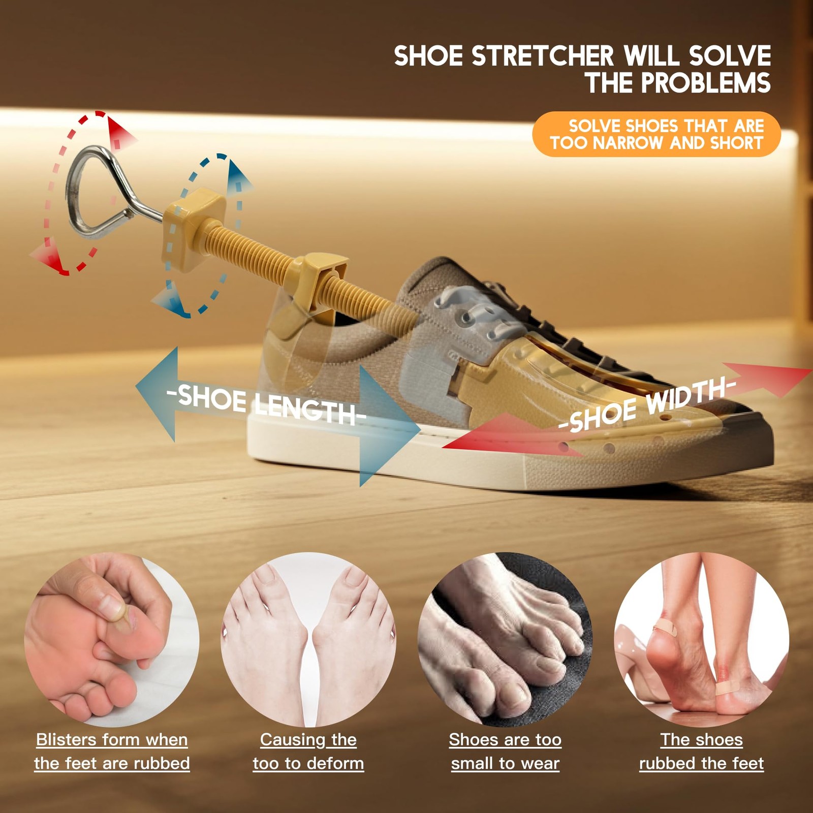 JJDPARTS Shoe Stretcher Women and Men,Pair L S, L (for Men Size Us 8-13)