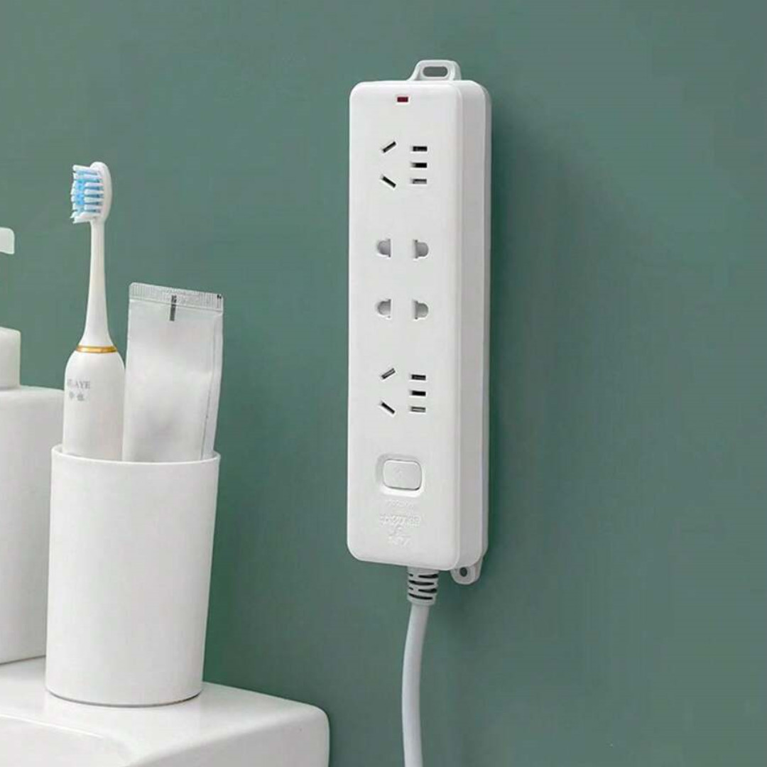 Power Strip Holder Self Adhesive Power Strip Wall Mounted Protector Punch Free