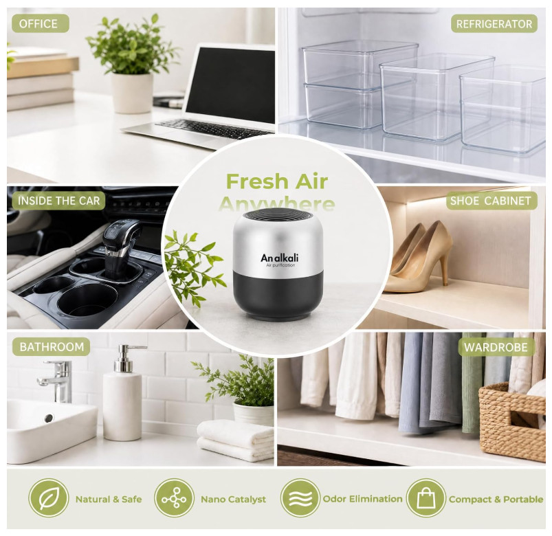 Fridge Deodorizer 4 Pack Refrigerator Odor Eliminator Kitchen Closet