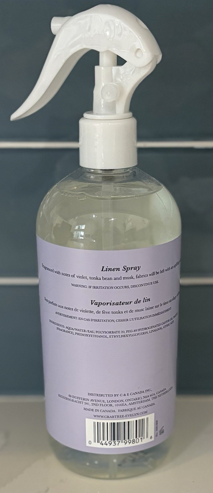 1 – CRABTREE & EVELYN 16.9 FL. OZ. LAVENDER LINEN SPRAY NEW!