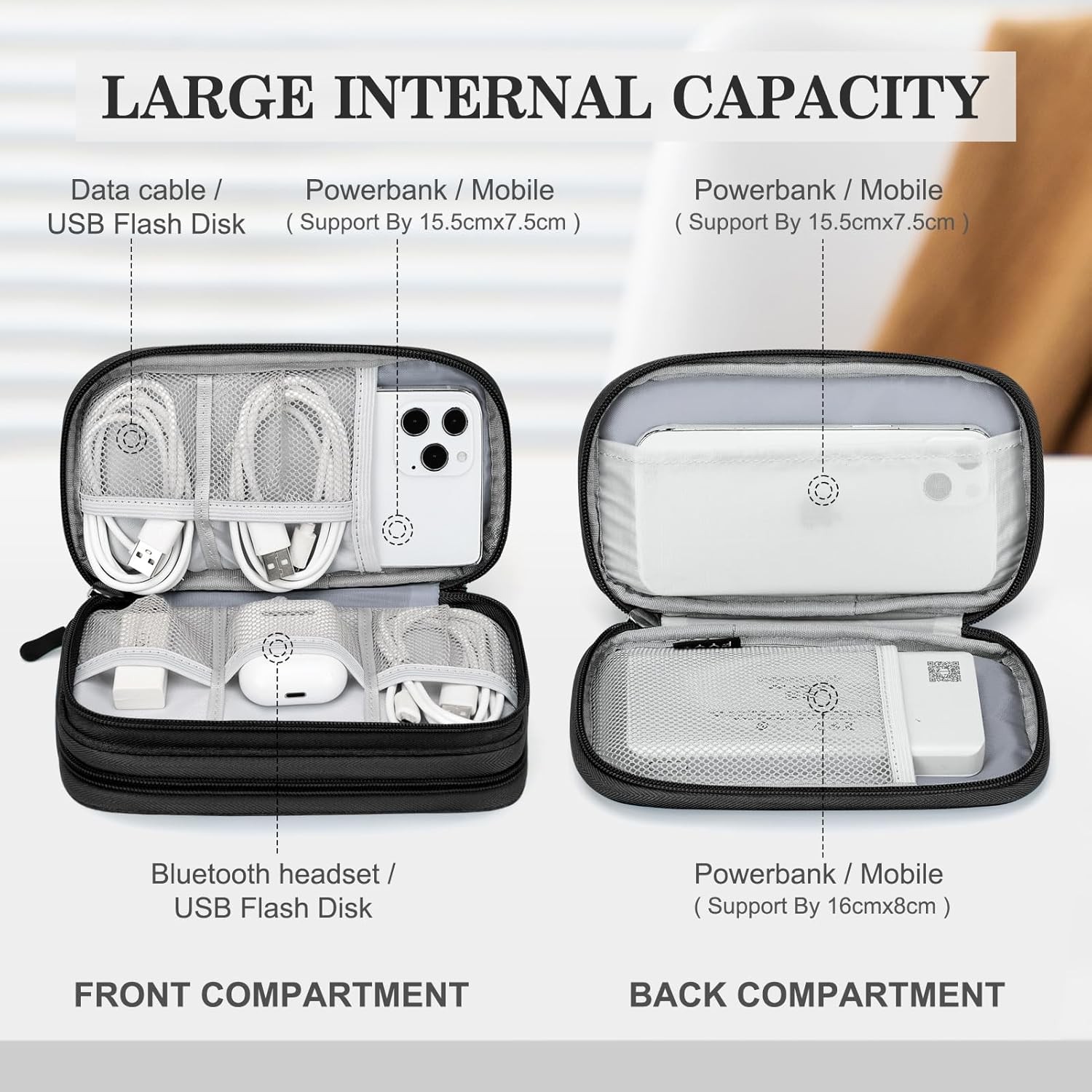 FYY Travel Cable Organizer Pouch Electronic Accessories Carry Case Portable Wate