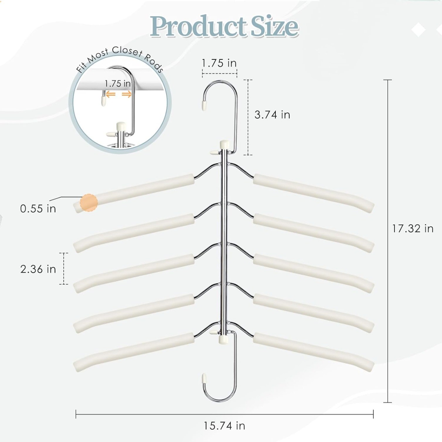 4 Pack Clothes Hangers Space Saving Shirt Organizer,Non Slip Multi Shirt Hangers