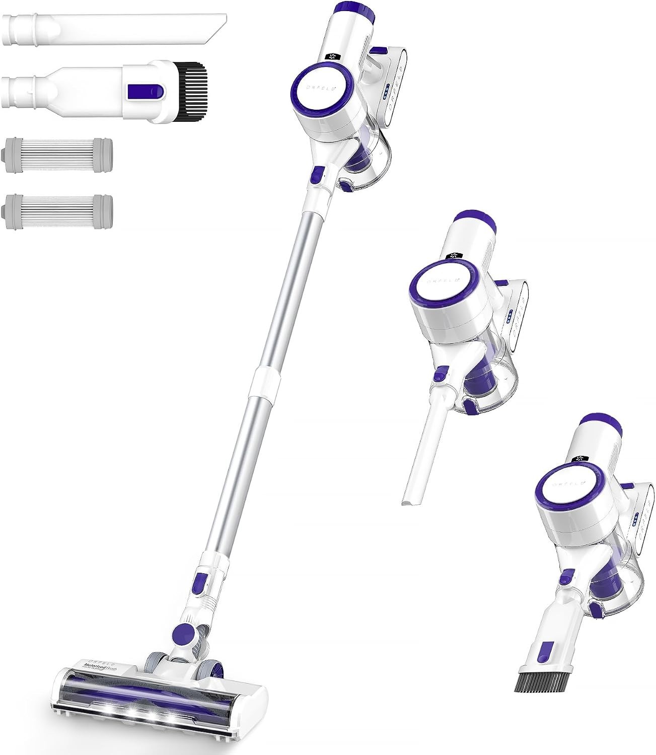 Cordless Vacuum Cleaner 20000Pa Powerful Suction Stick Lightweight 30Mins Runtim
