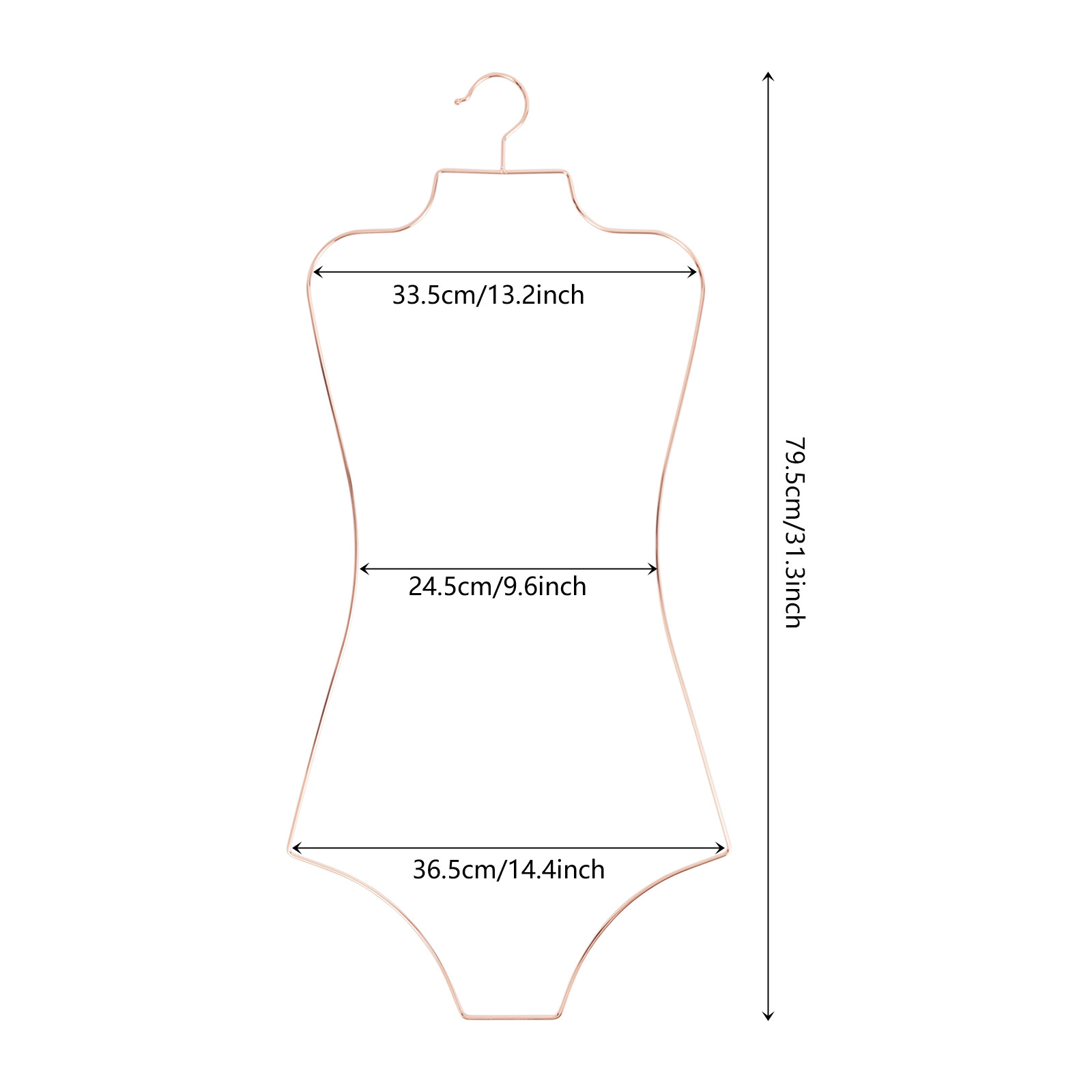 Rose Gold 10-Pack Body Shape Display Hangers for Swimwear and Lingerie