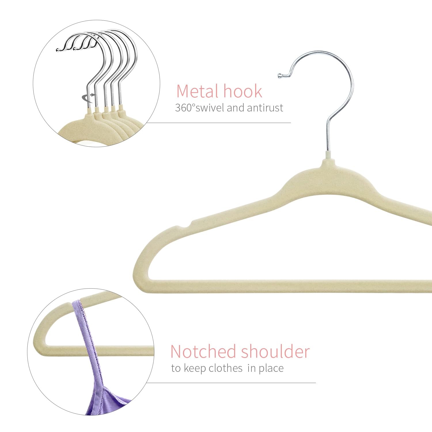 25 Premium Kids Velvet Hangers – 14″ Non-Slip Clothes Hangers for Kids