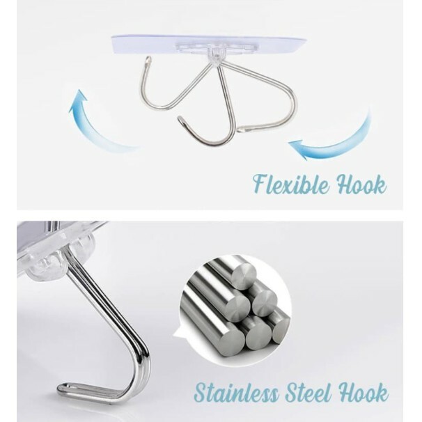 20-40pcs Adhesive Sticky Hooks Heavy Duty Clear Wall Seamless Hooks Hangers US