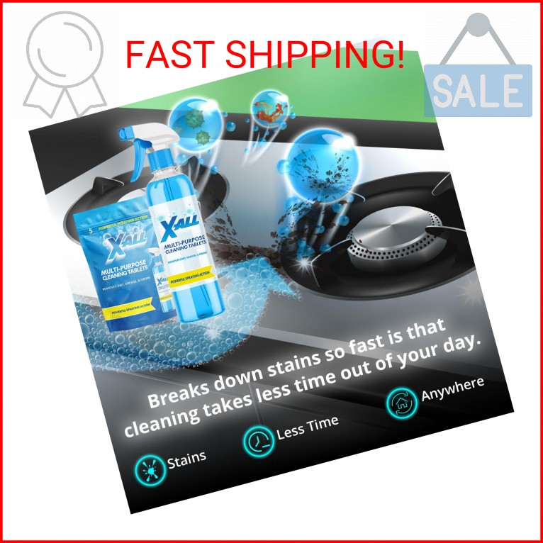 X-ALL Multi-Purpose Cleaner – Spray Bottle and 5x Cleaning Tablets – Cleaner for