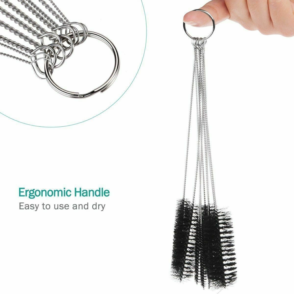 1-10 US Nylon Straw Brush Cleaner Bottle Tube Pipe Small Long Cleaning 10Pcs Set