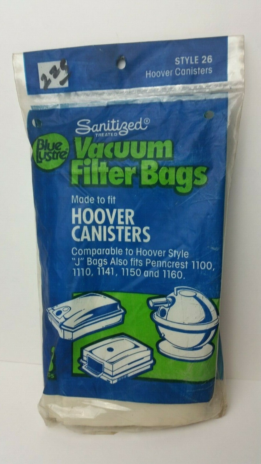 Hoover Canisters Style 26 J bags 3 pack fits Penncrest 1100 1110 1141 1150 1160