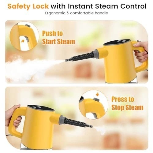 Handheld Steam Cleaner 1200W 450ml Detachable Tank Car Interior Kitchen
