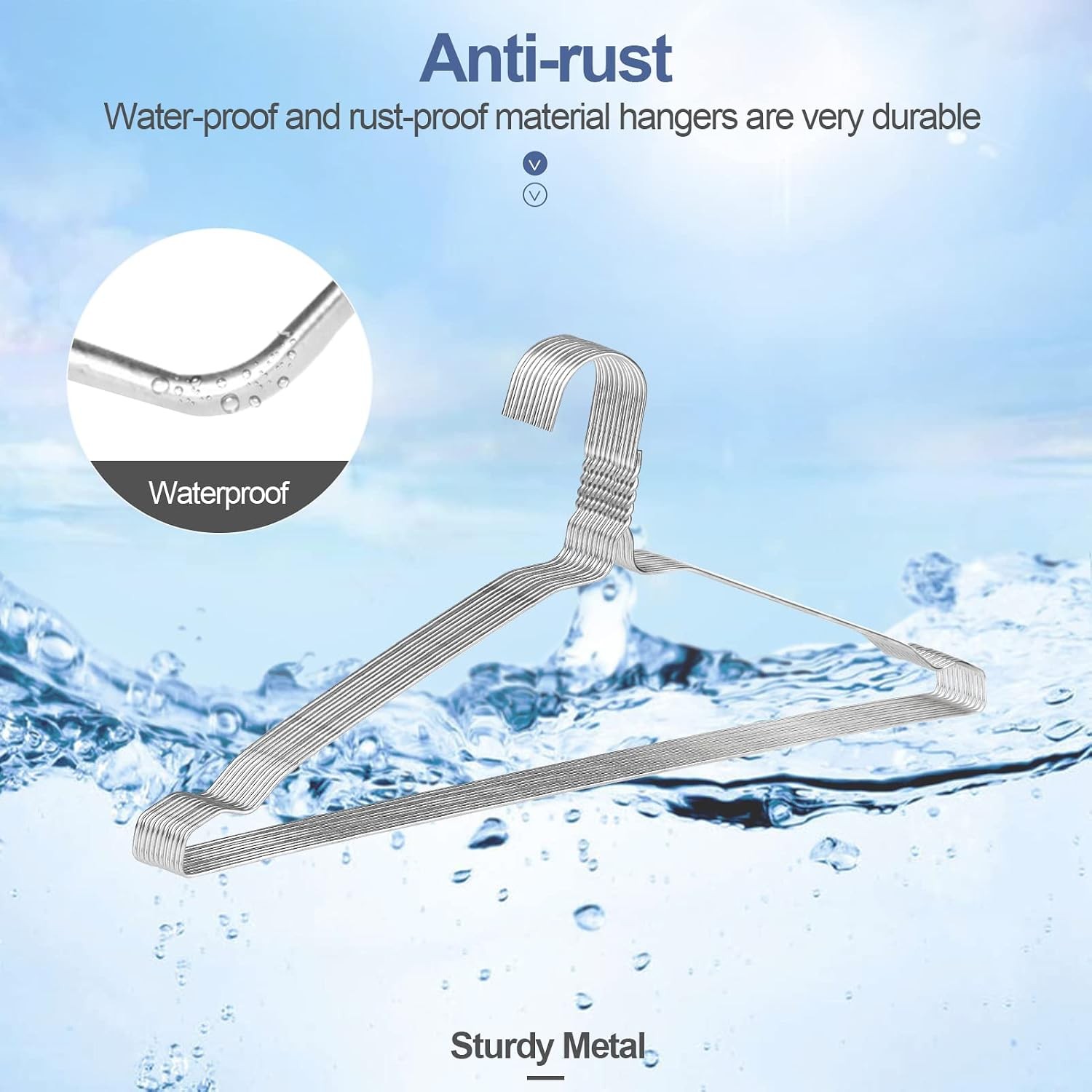 50 Pack Wire Metal Clothes Hangers – 16 Inch Ultra Thin Silver