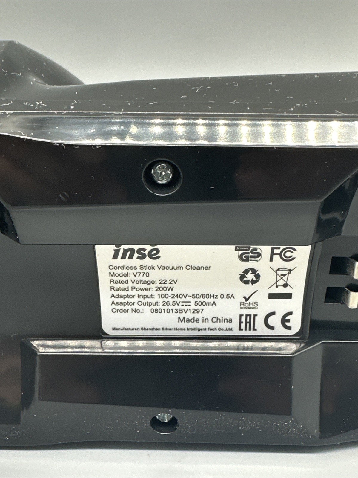 Genuine INSE V770 Vacuum MOTOR HEAD ONLY Replacement – Light Blue – No Battery
