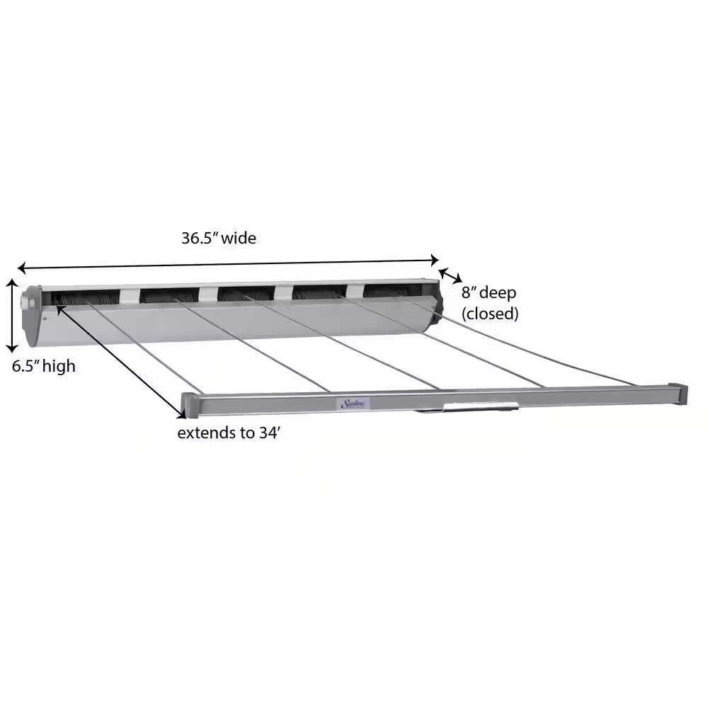170 Ft. Metal Retractable Indoor and Outdoor Clothesline