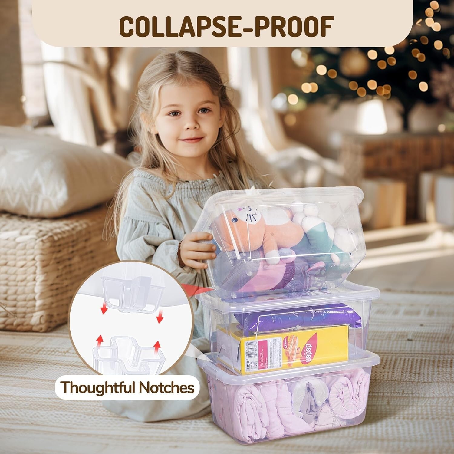 Shatterproof Transparent Storage Bins – 12 Pack 5 Qt for Classroom & Playrooms