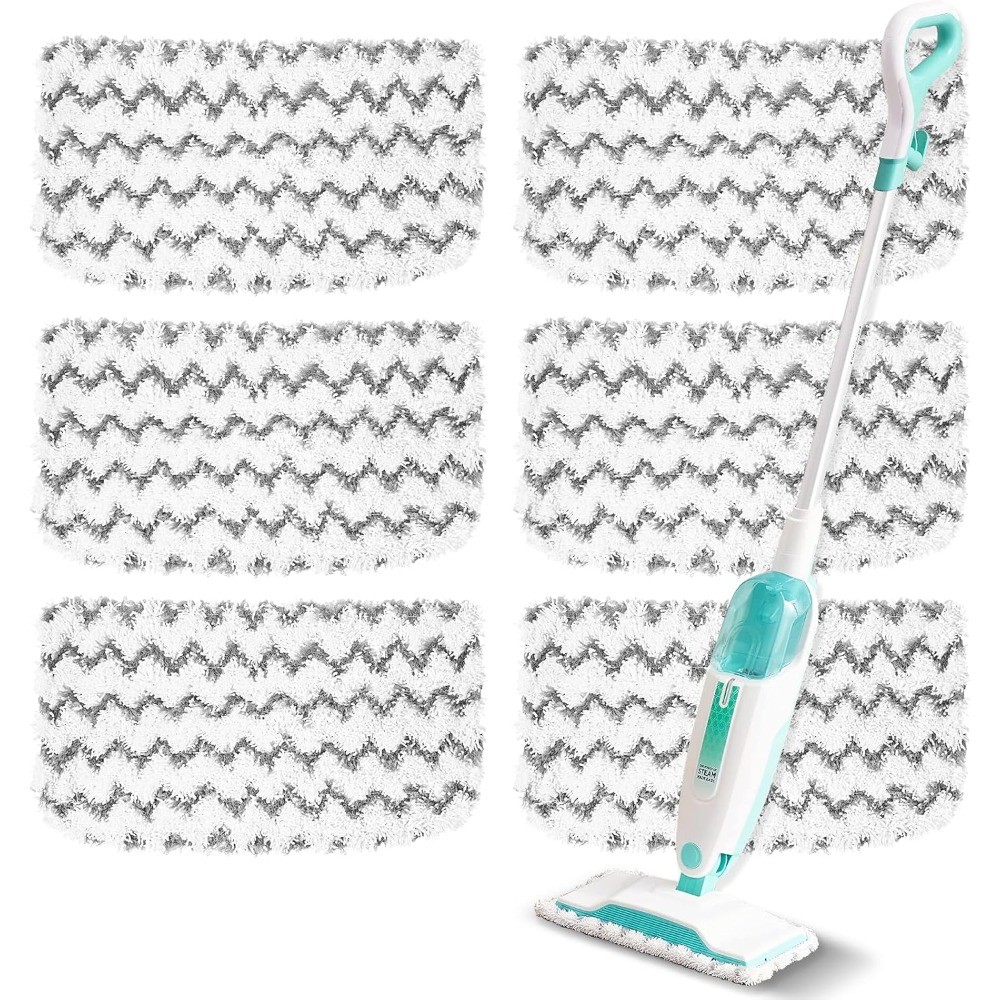 6 Pack Washable and Reusable Microfiber Steam Mop Pads Compatible with Shark