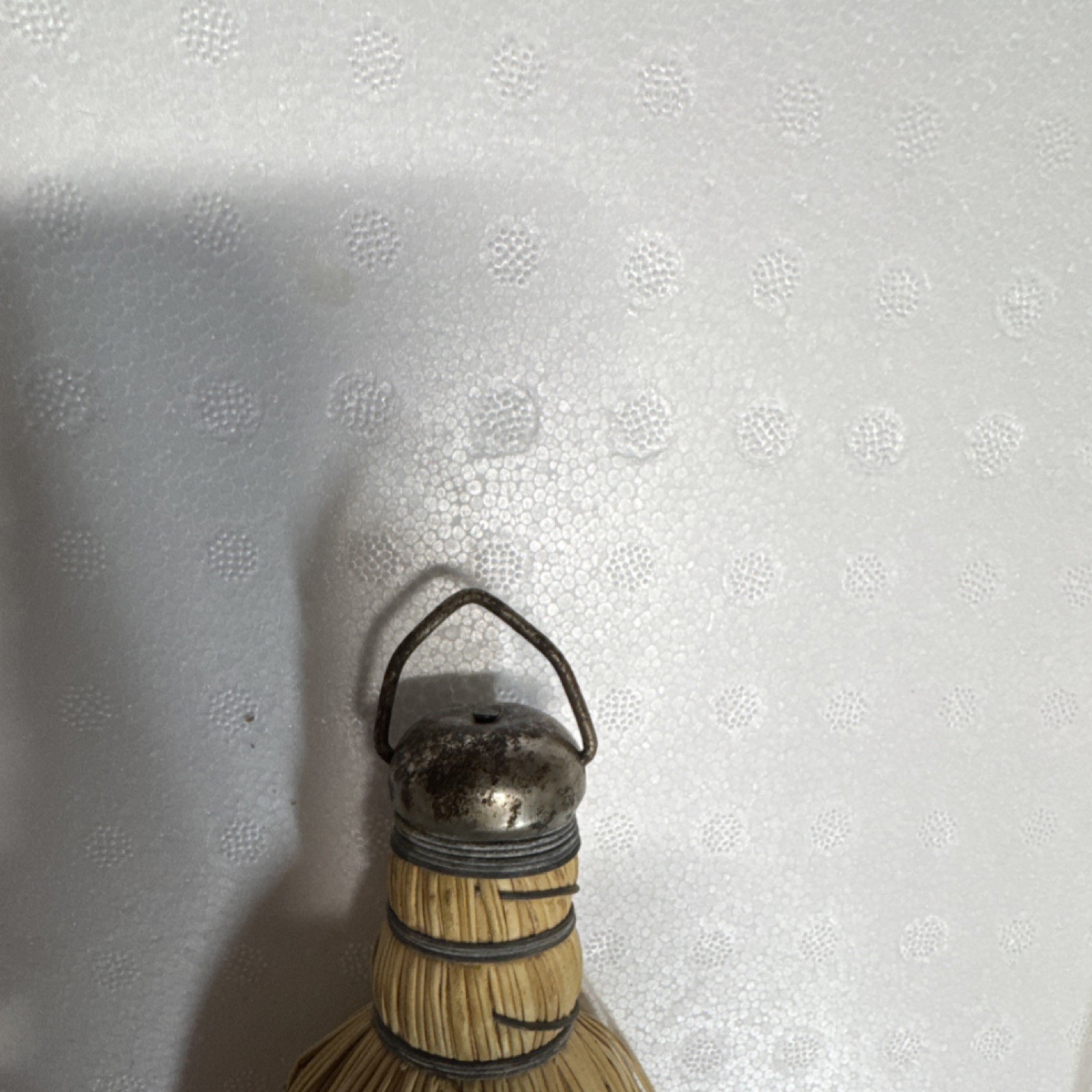 Mini Straw Whisk Broom, Beige, Hanging Hook Loop, 11.5in x 5.5in