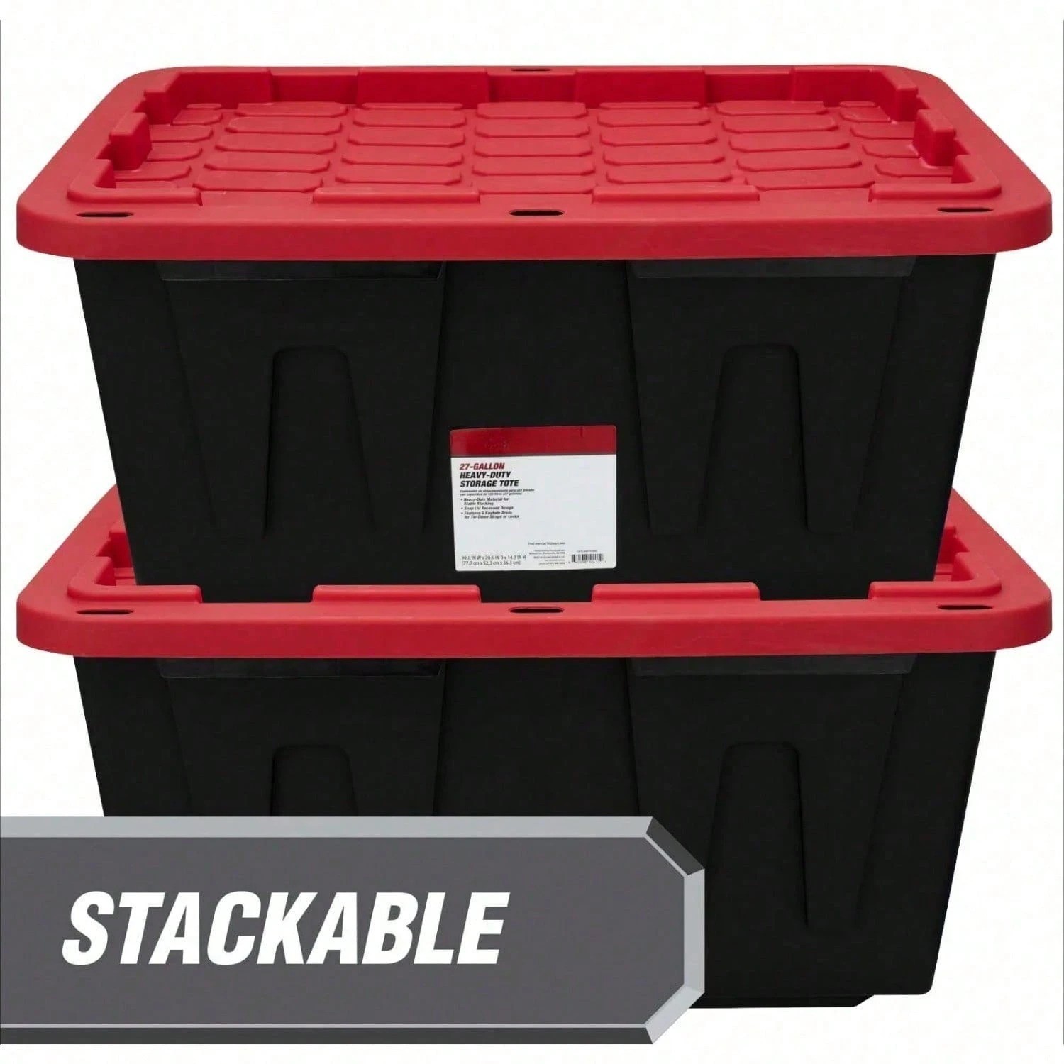 4 Pack 27 Gallon Heavy Duty Storage Bins with Snap Lid Garage Organizer