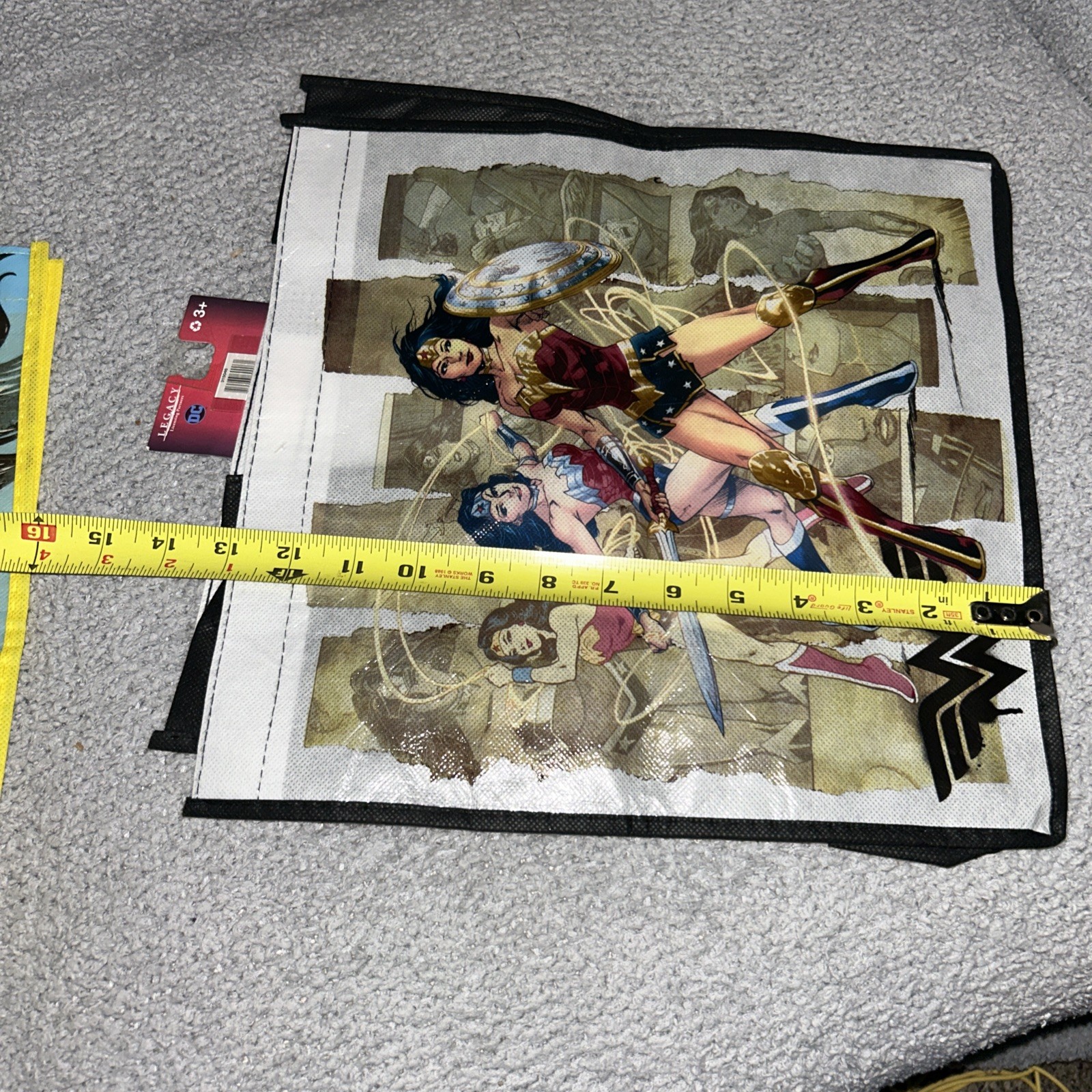 DC Comics Wonder Woman Superhero Reusable Eco Yellow Gift/Shopping Bag x2