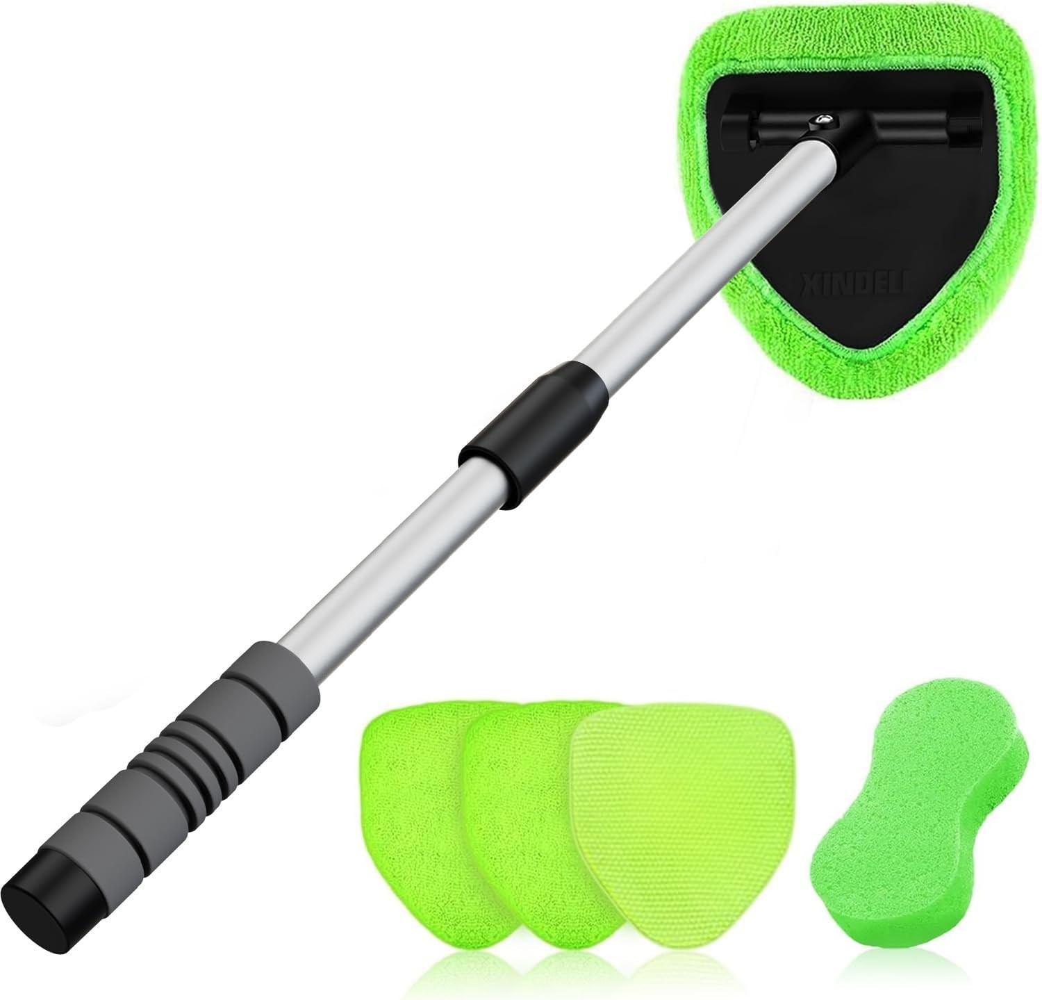 29-inch Windshield Cleaner Kit with Extendable Handle and Microfiber Pads
