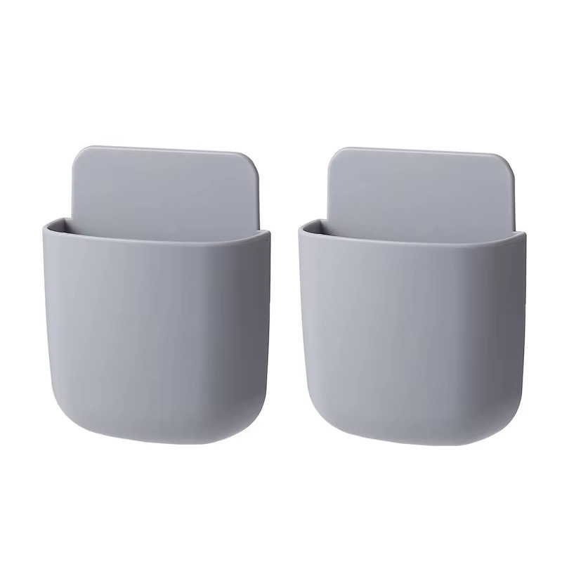 Wall Mounted Storage Box Mobile Phone Plug Holder Stand Rack Remote Control Stor