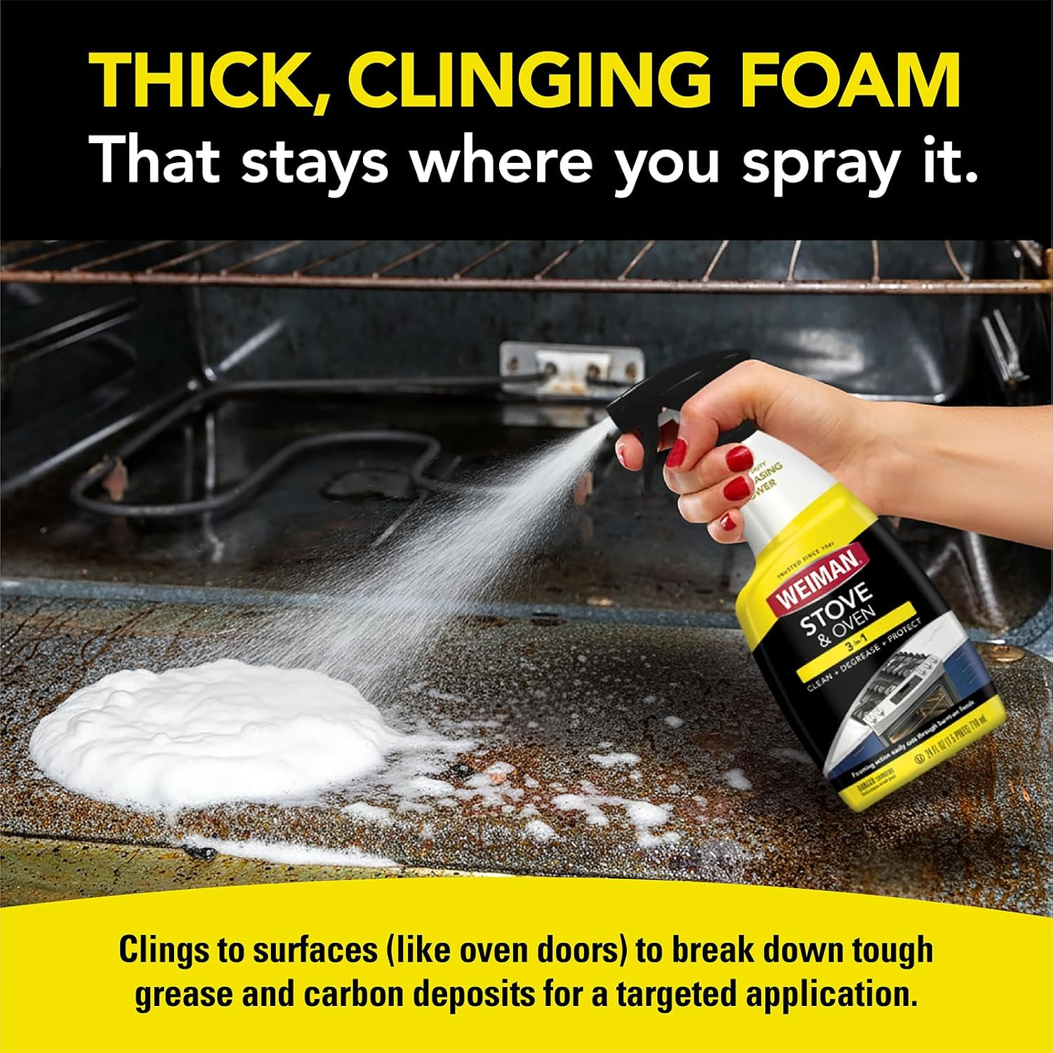 Heavy Duty Stove and Oven Cleaner 3 Piece Total Clean Kit, for Baked on Grease,