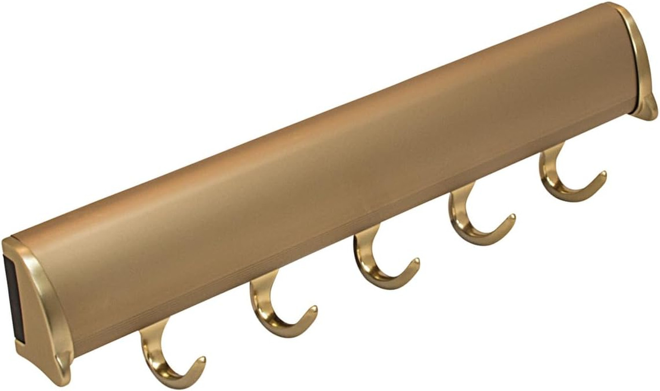 TAG 5-Hook Expandable Belt Rack 11.75″ Closet Organizer Matte Gold