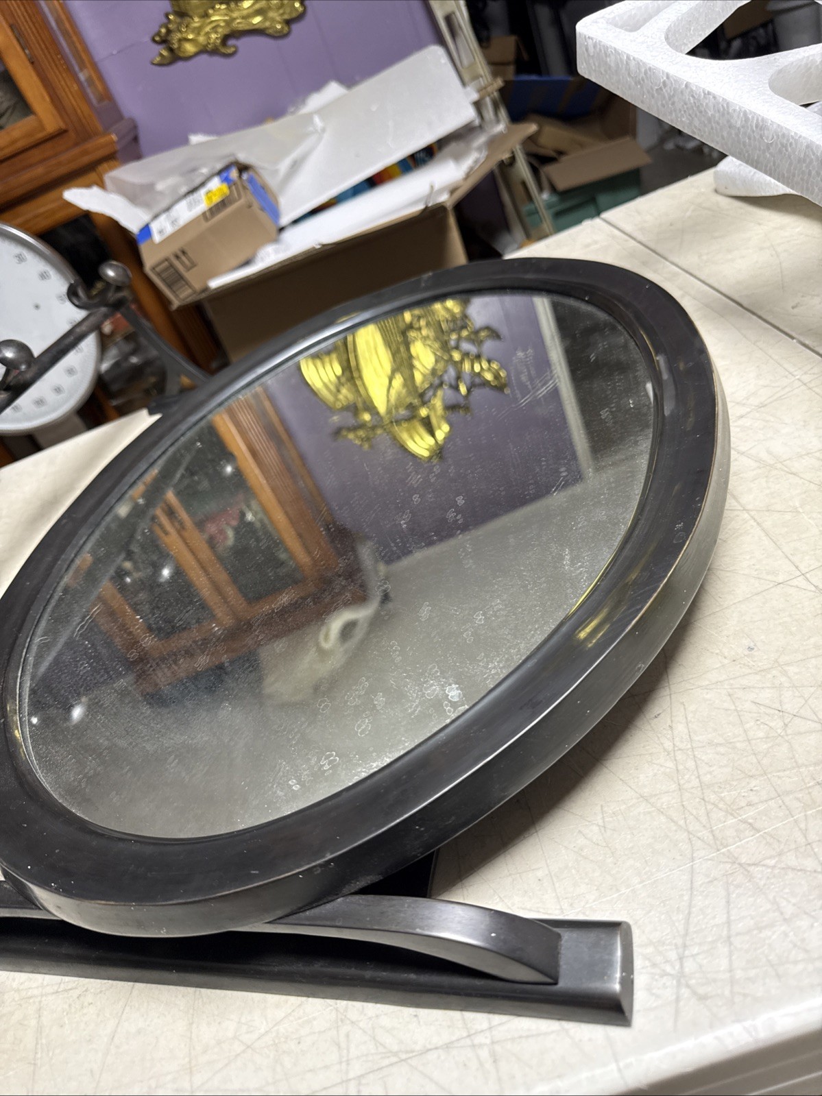 Mirror Oval 23″ W/Hooks Dark Bronze By Z GALLERIE.