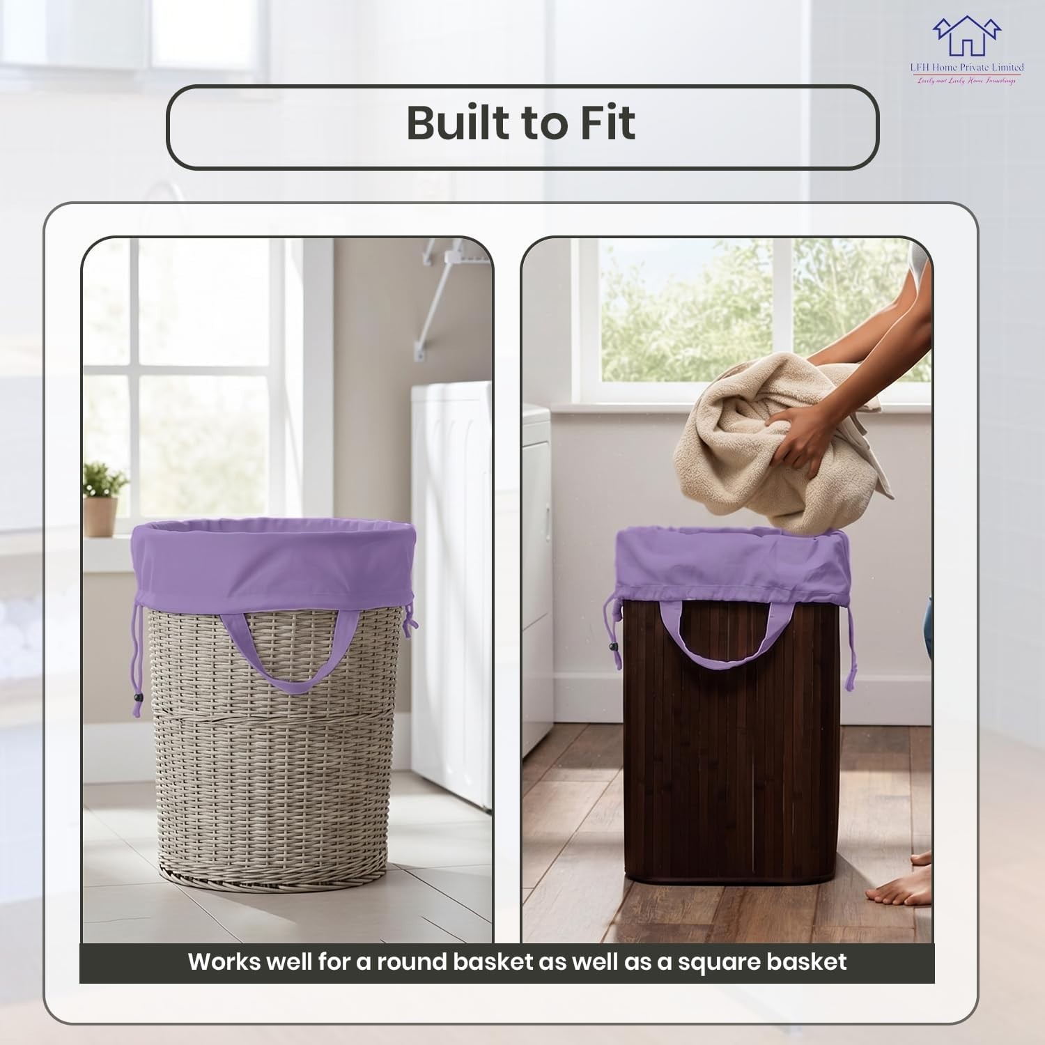 Canvas Laundry Bags 6pk Lavender 28″x36″ Cotton Rich Heavy Duty Washable