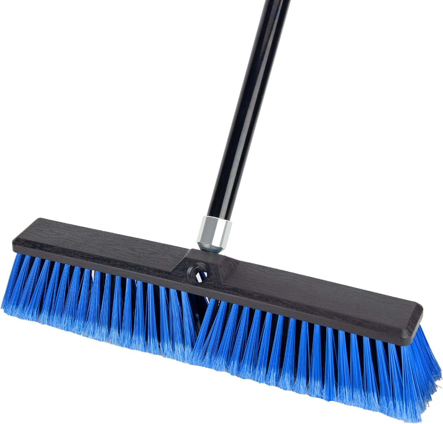 18 Inches Outdoor Push Broom Heavy Duty Shop Broom with 63″ Long Handle for Deck