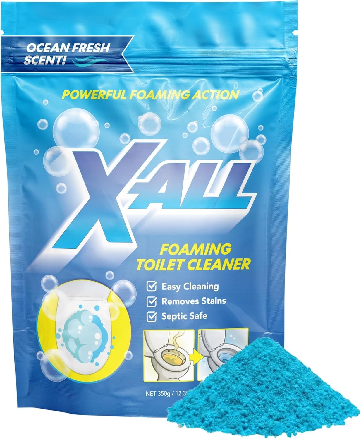 Foaming Toilet Cleaner, Self-Activating Powder for Deep Cleaning, Fights Stai…