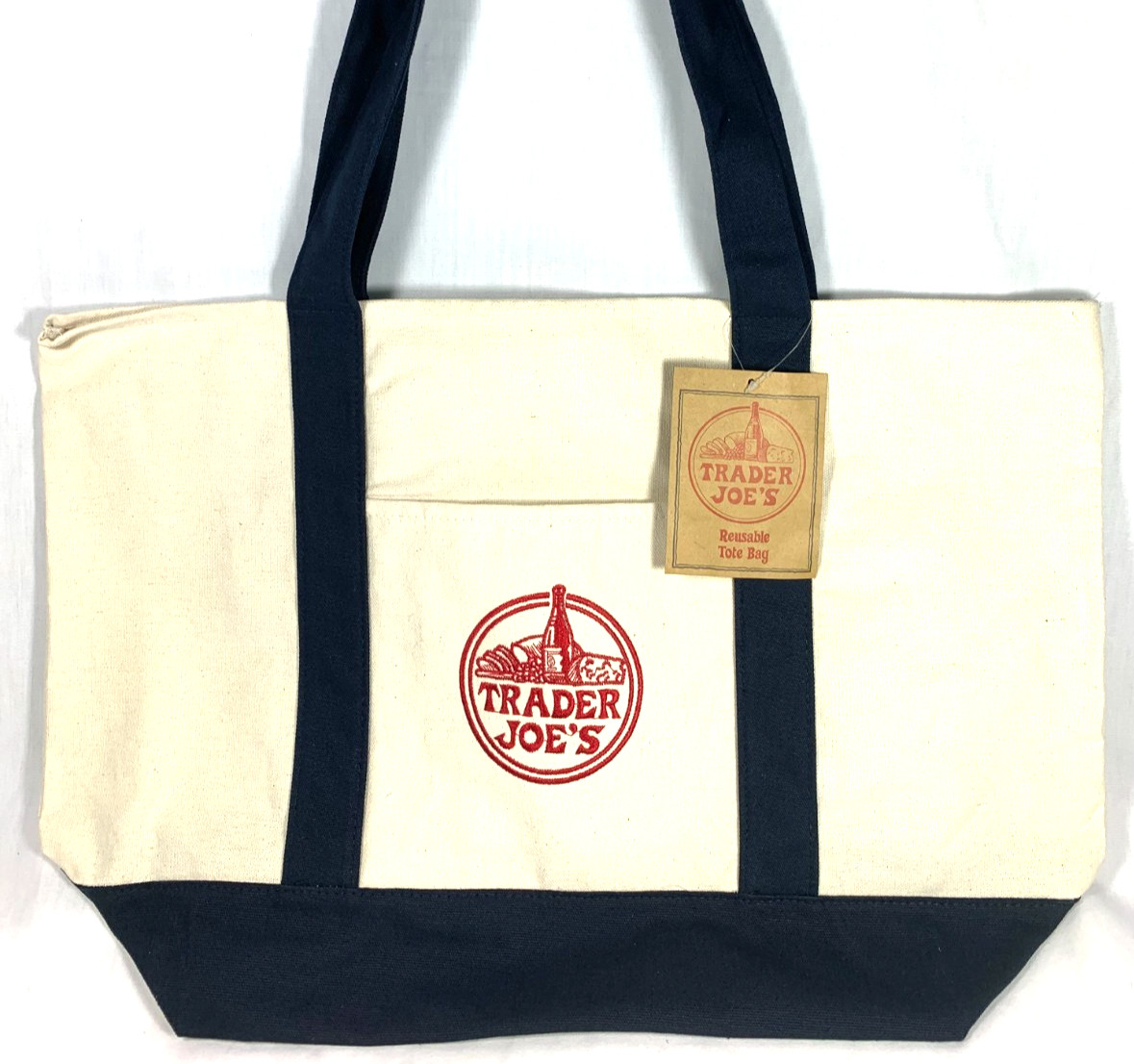 Trader Joe’s Canvas Tote Shopping Bag – LARGE CLASSIC NAVY – NEW with TAGS