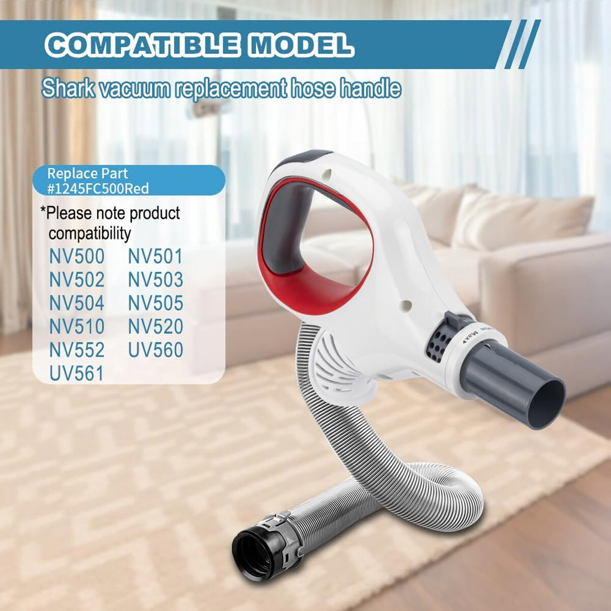 White Replacement Hose Handle for shark NV500WC NV500WTV NV501 NV501_26