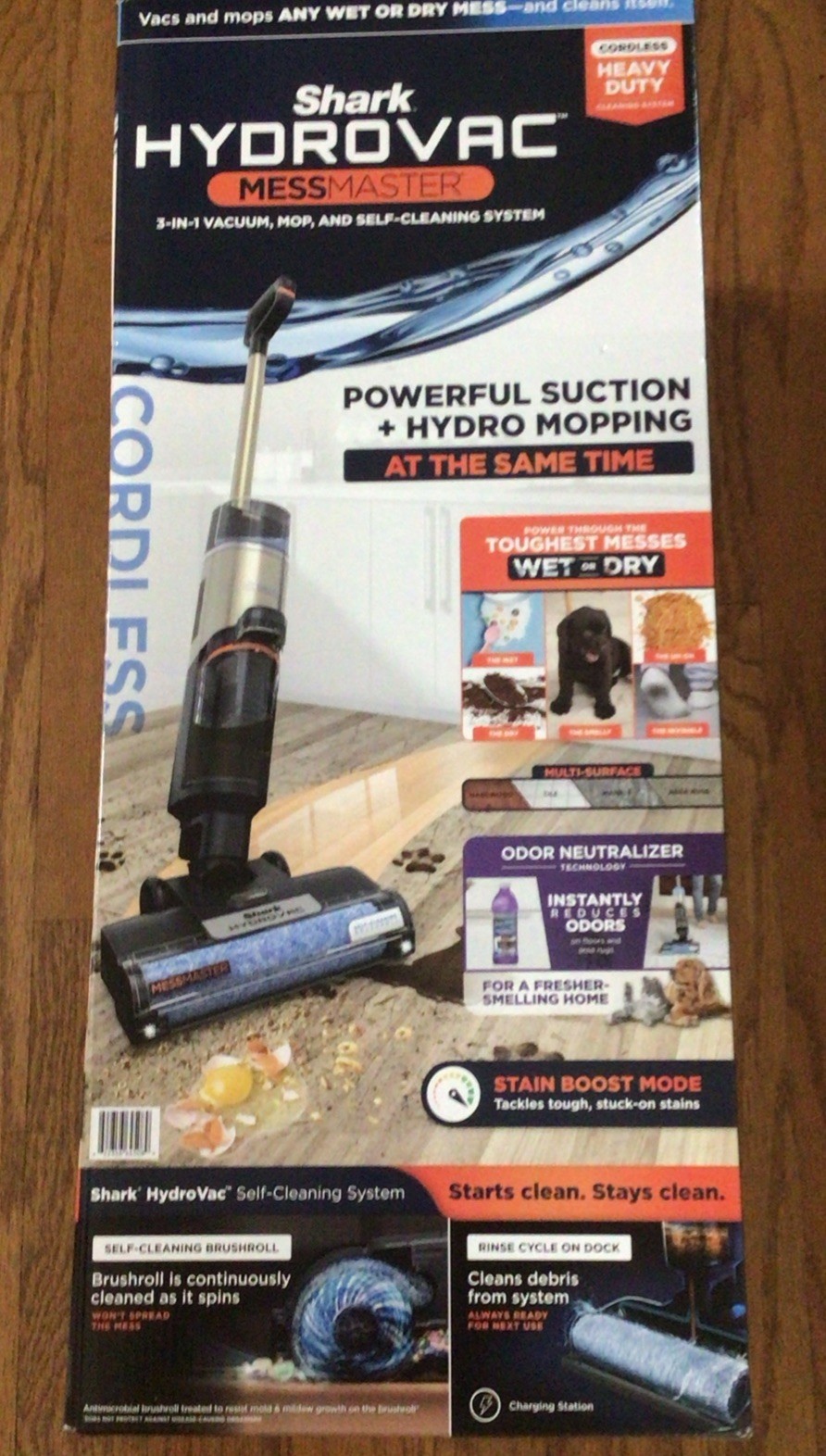 Shark Hydro Vac Mess Master 3 in 1 Cordless Wet Dry Vacuum Pet Hair WD261