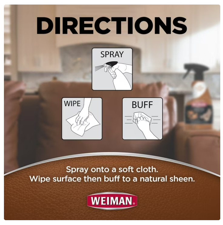 Weiman LEATHER CONDITIONER CLEANER Protect Restore Car Auto Seat Sofa 12oz spray